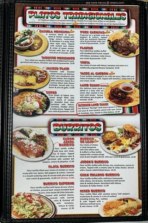 Carlito's Mexican Restaurant menu .